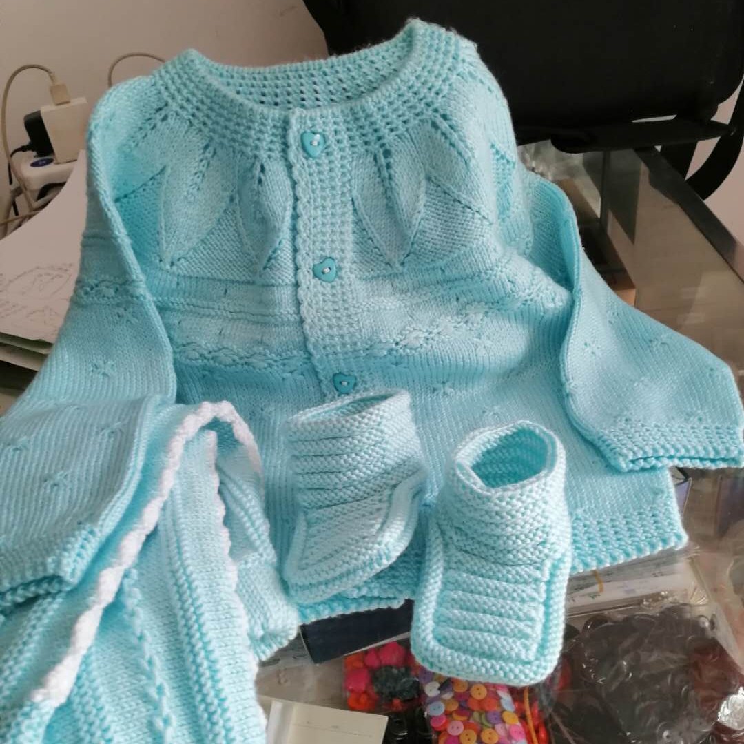 【预定款 成品】十二叶花  手工毛线  1岁左右穿