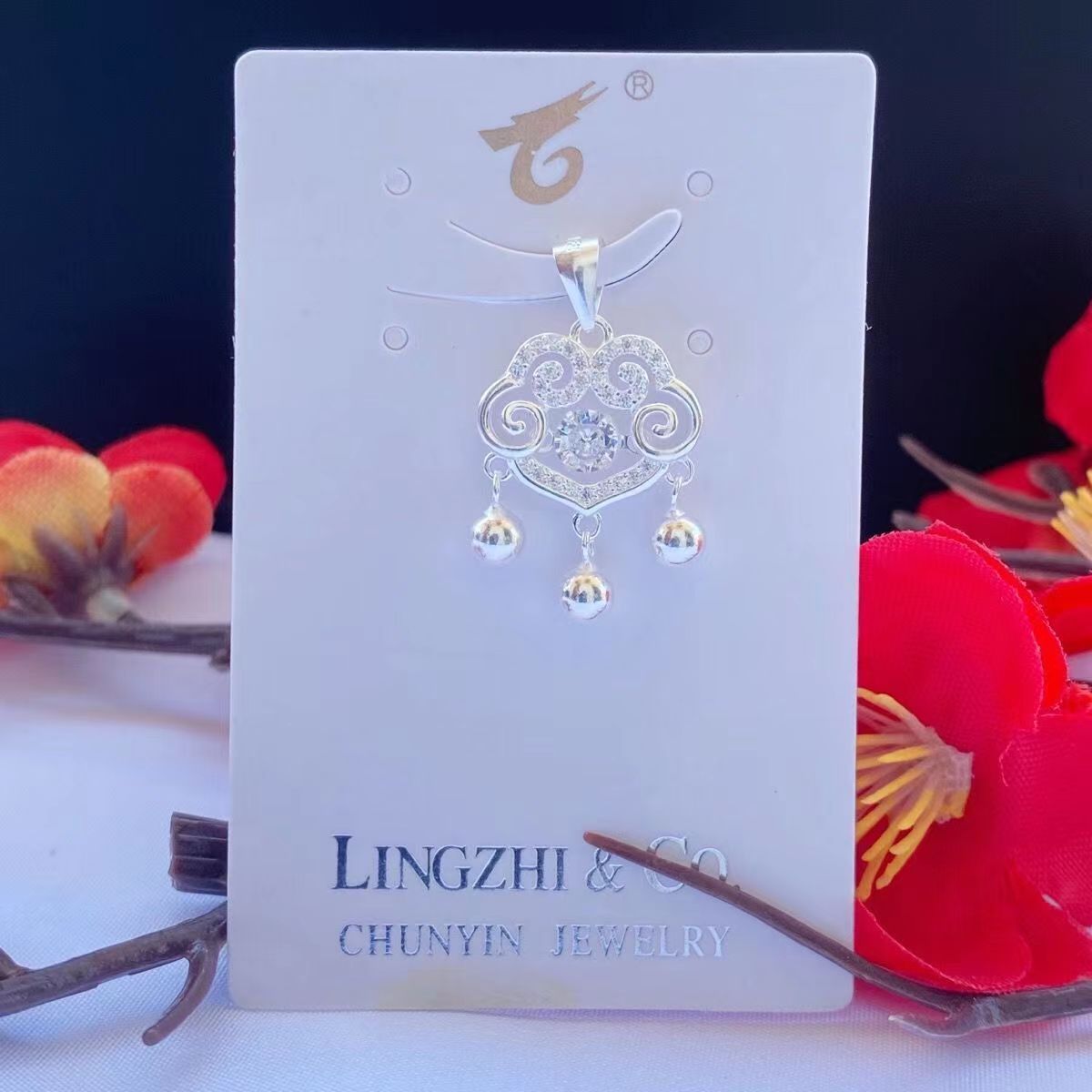 坠链均足银 长命锁足银吊坠民族风灵动小清新送女友送老婆精美