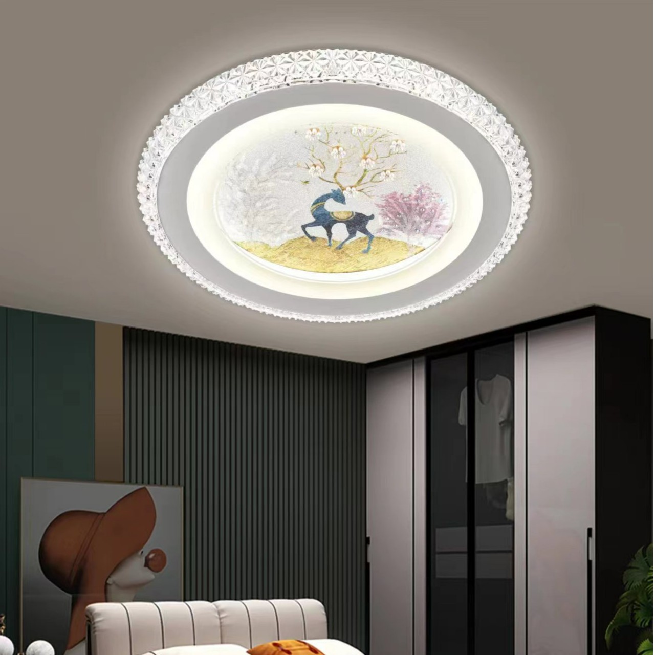 新款卧室灯离线语音卧室灯现代简约方形主卧灯圆形次卧餐厅吸顶灯