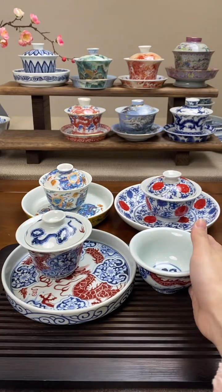 【闪购商品】陶瓷穿花龙3件套