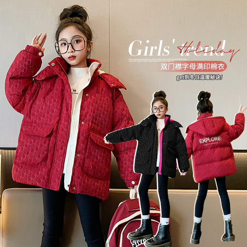 宽松棉衣学生女连帽可拆卸冬季保暖百搭加厚棉服情侣面包服外套潮