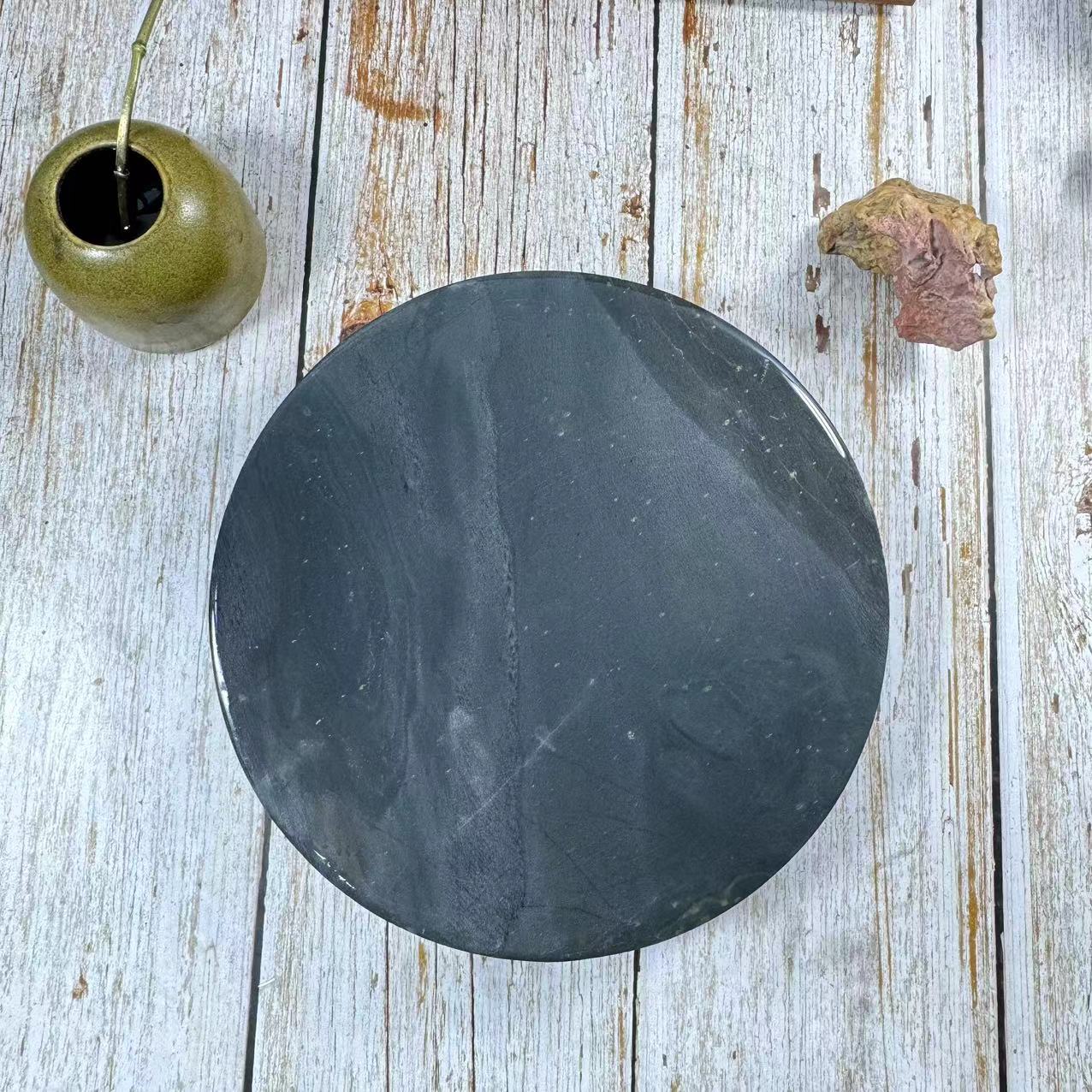 老坑歙砚龙尾山金星坑金星罗纹大圆板