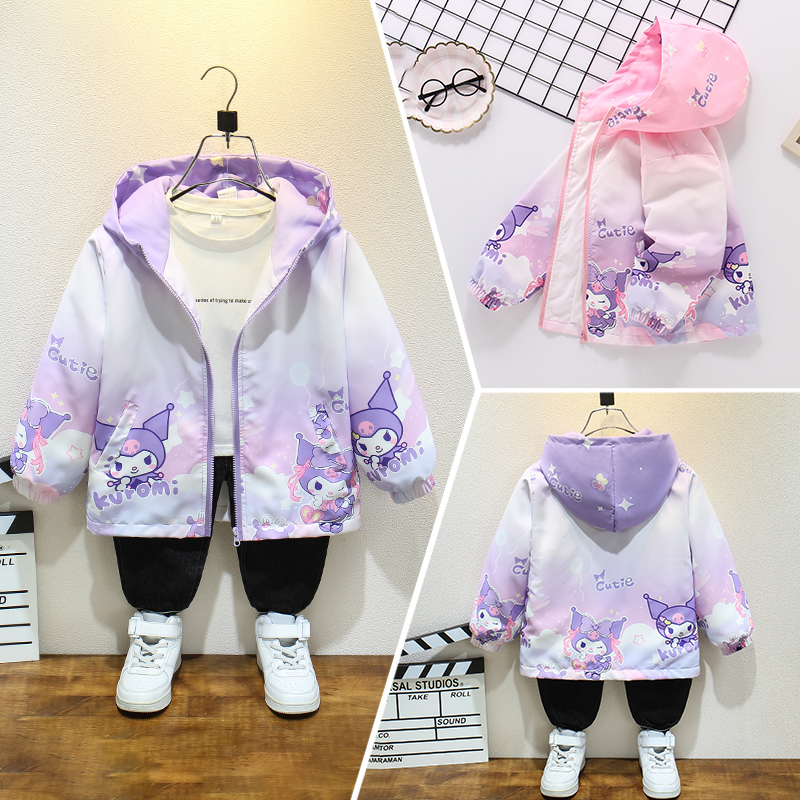 女童春秋季外套2025新款儿童韩版冲锋衣上衣中大童女孩夹克衫风衣