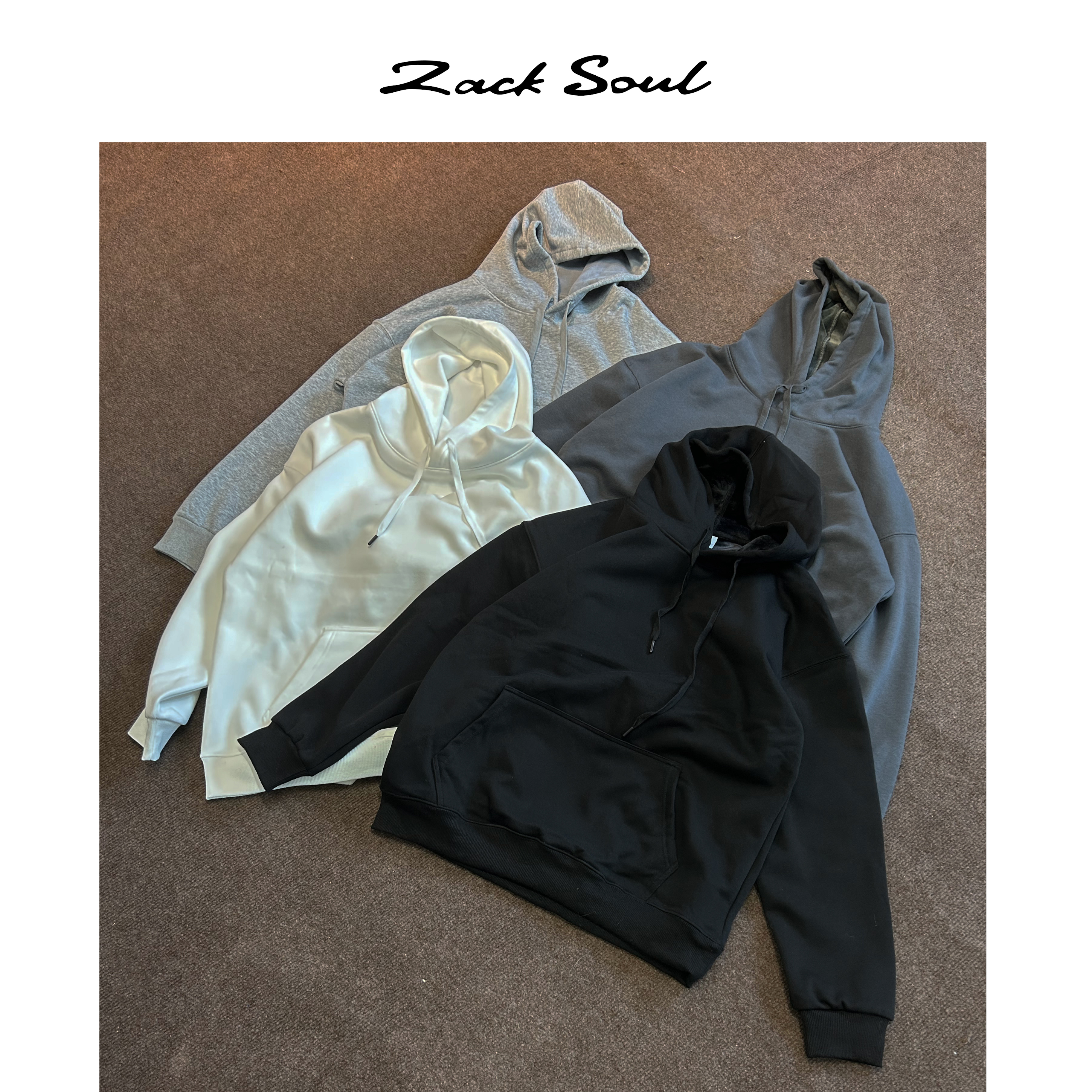 Zack校长 加绒连帽卫衣版型CLASSIC加厚百搭休闲户外运动情侣