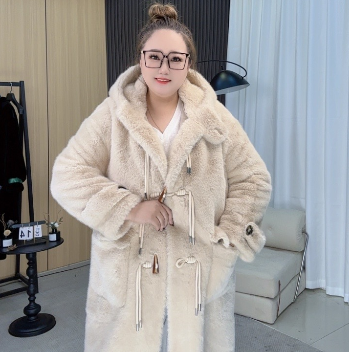 大码女装2024年新款时尚休闲显瘦毛毛外套