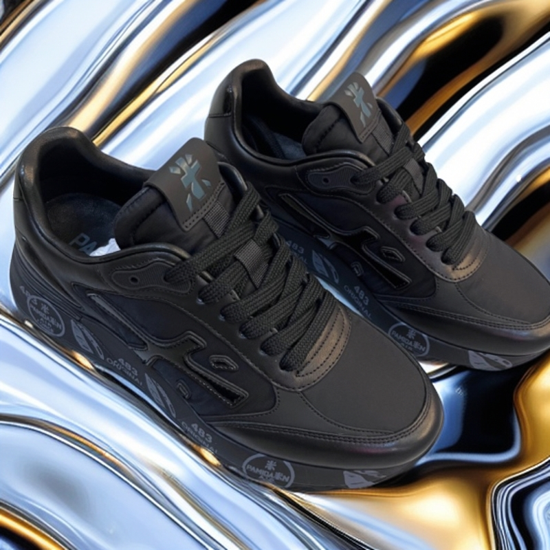 新品欧货高档斯丹sidan品牌男鞋2024新款百搭潮牌米字鞋透气男士