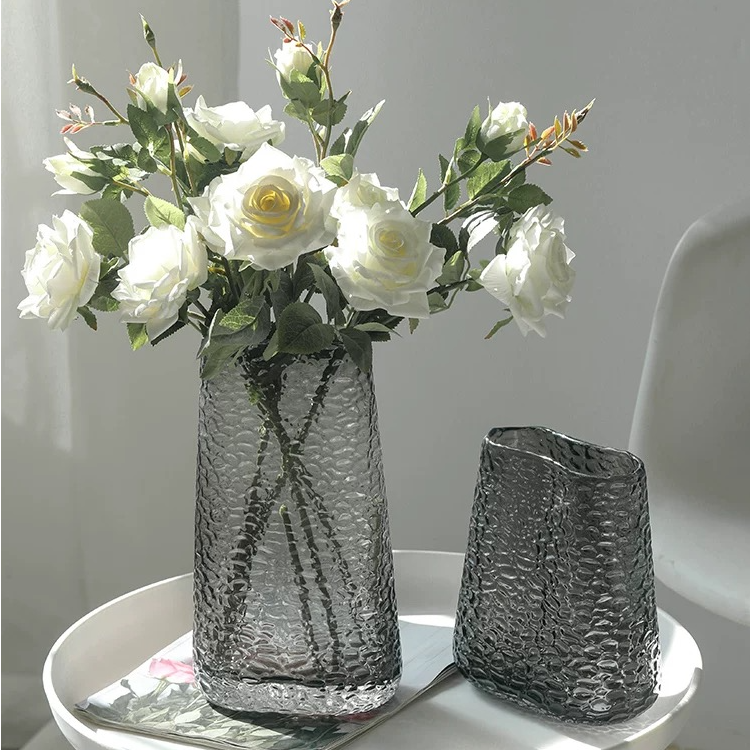 高级感INS风原色料玻璃花瓶网红摆件客厅水养鲜花插花餐桌轻奢