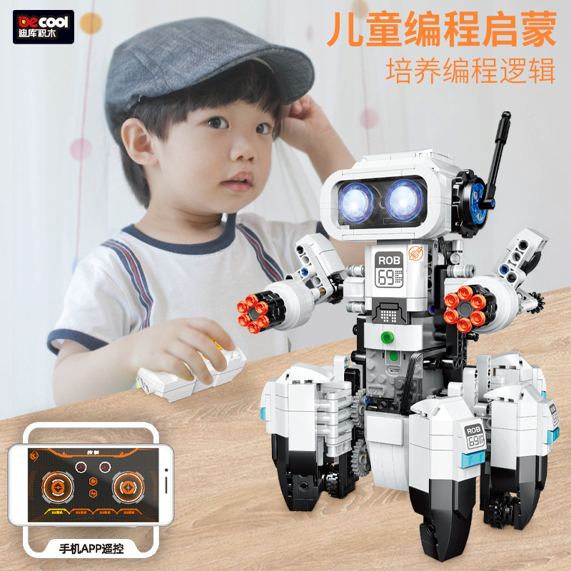 汕头玩具天虹六足装甲遥控电动编程机器人儿童益智拼装玩具3902