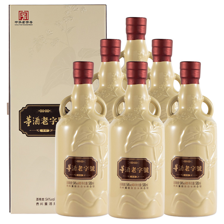 董酒【官方授权】老字号H6董香型白酒54度500ml*6原件54度