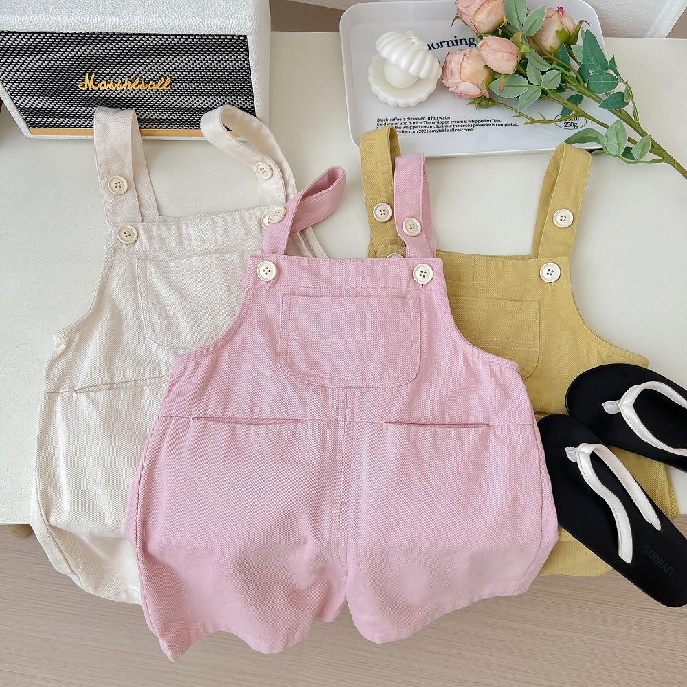 女童短裤夏季新款吊带短裤时髦儿童夏装宽松宝宝背带裤潮薄款儿童