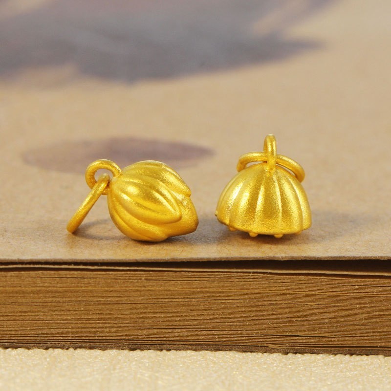 黄金两世欢吊坠传承莲花莲蓬DIY串珠编绳时尚百搭经典送女友礼物