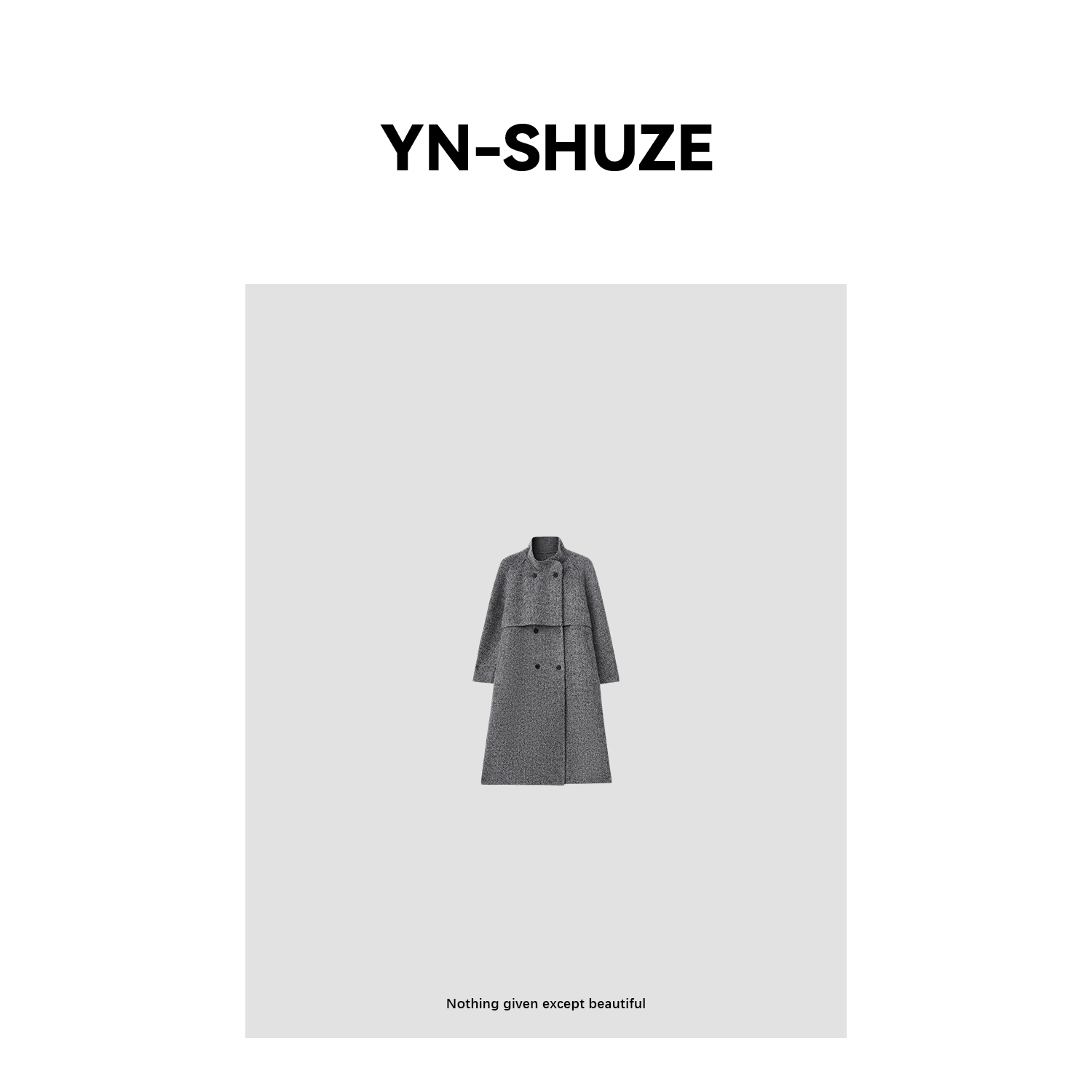 YN-SHUZE【北镜初雪】秋冬高定拼接双排扣大衣外套SZ-YNB-23CG2082