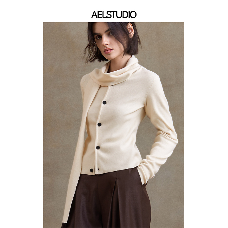 【售完不补】AEL原创百搭针织开衫外套设计纽扣毛衣上衣女AS4CZ159