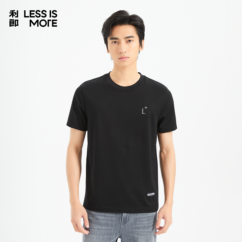 利郎[简约百搭]印花纯色休闲T恤速干透气圆领夏季上衣休闲舒适
