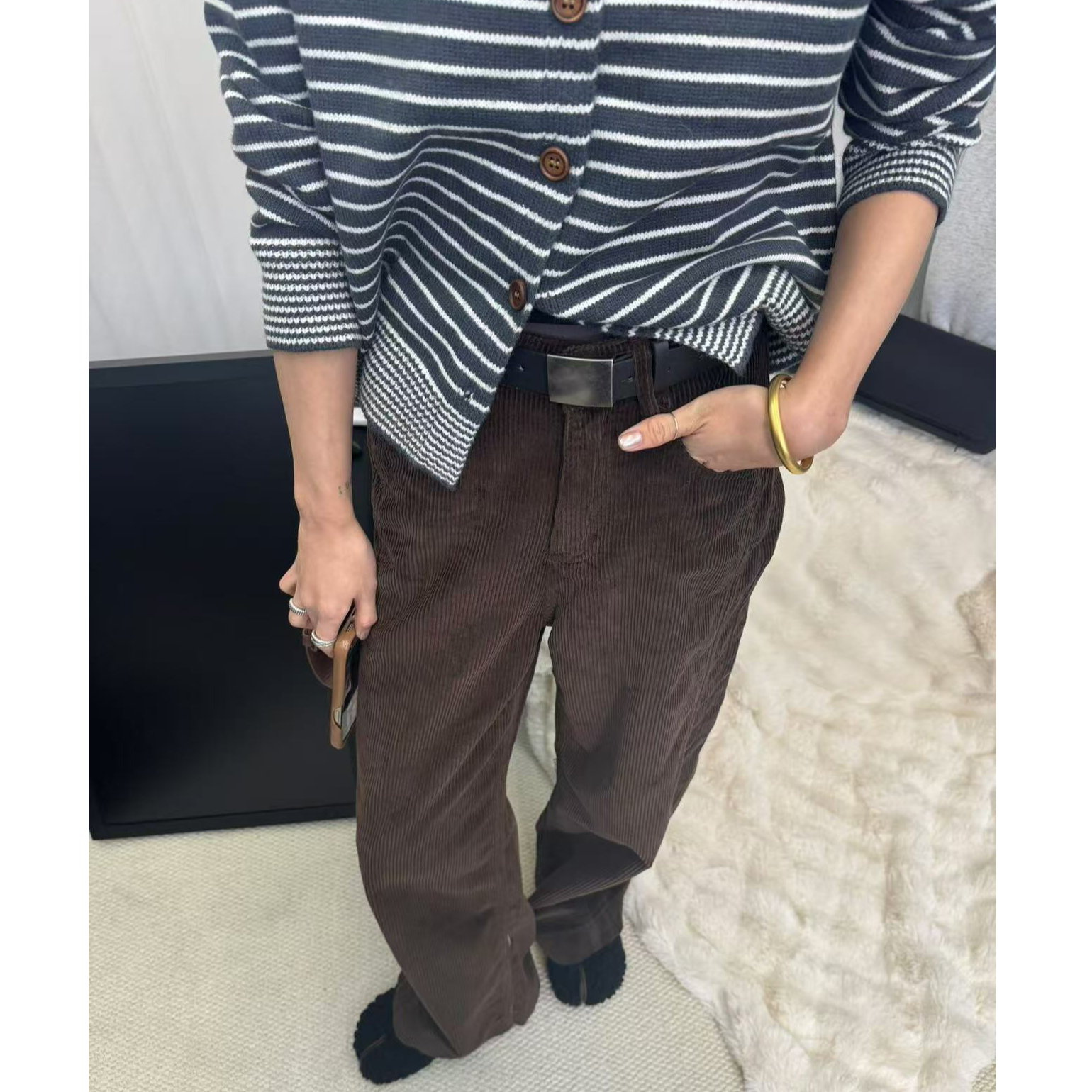 QQ+ 歹歹的灯芯绒 质感超百搭洋气阔腿裤