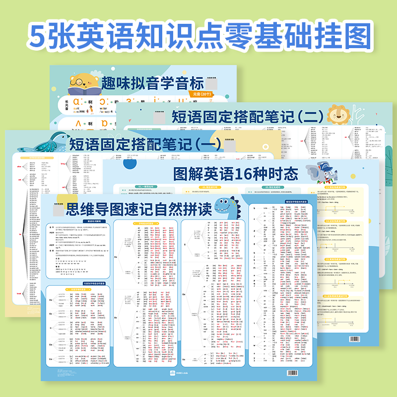 【零基础学英语】中小学英语知识挂图  音标记单词