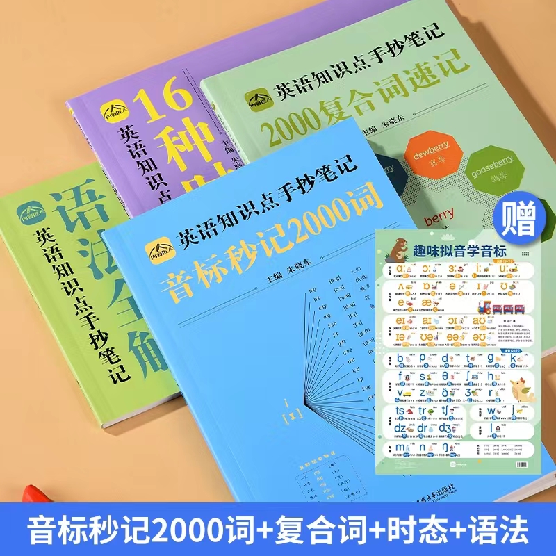 内容匠人【英语学习神器】中小学英语知识点手抄笔记音标语法时态