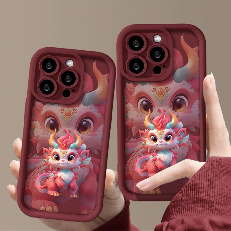 彩色神龙适用苹果vivo华为oppo小米iPhone15plus14pro13max手机壳