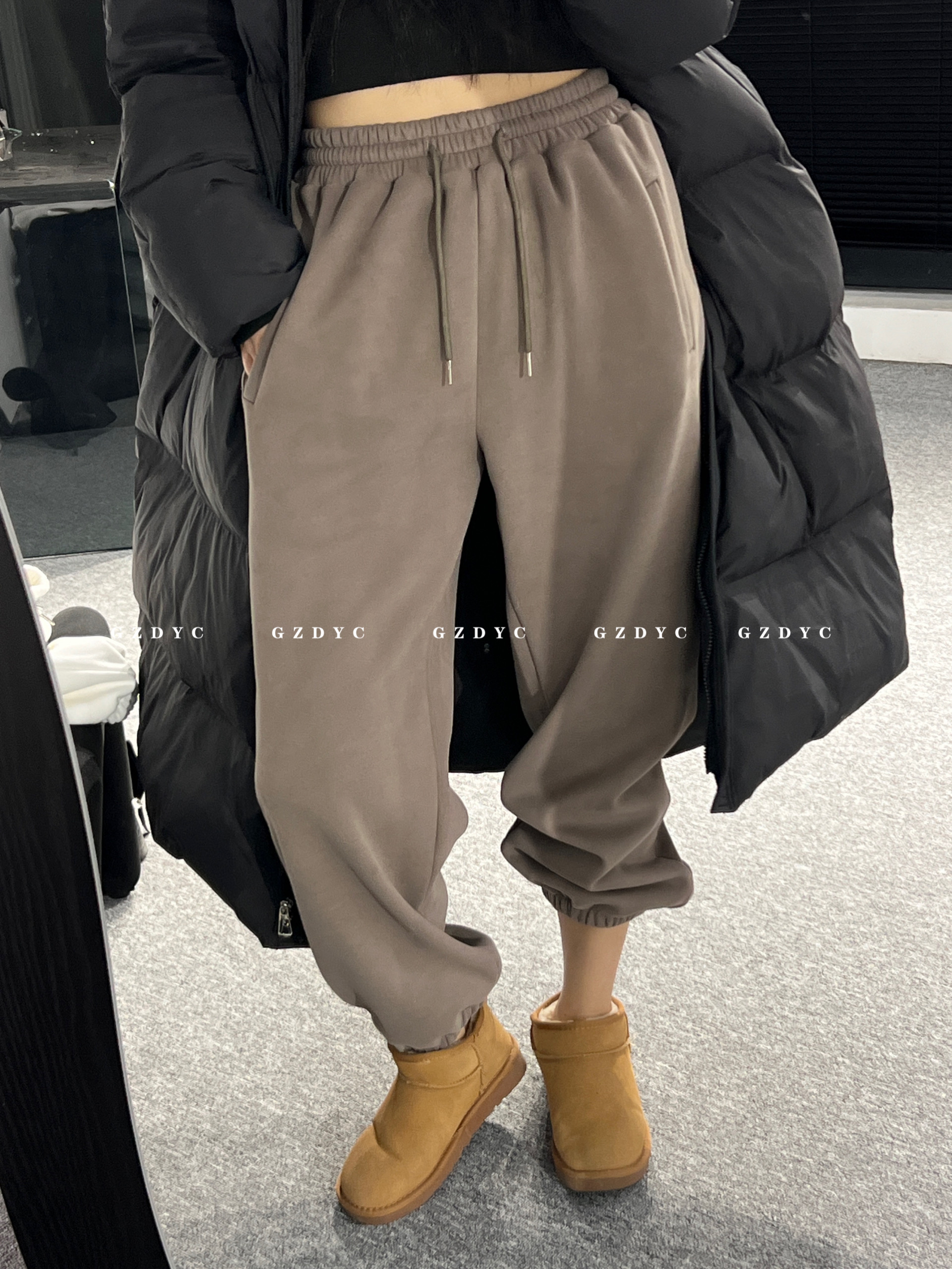 鸽子的衣橱  保暖束口加绒加厚韩版时尚休闲百搭宽松潮流卫裤