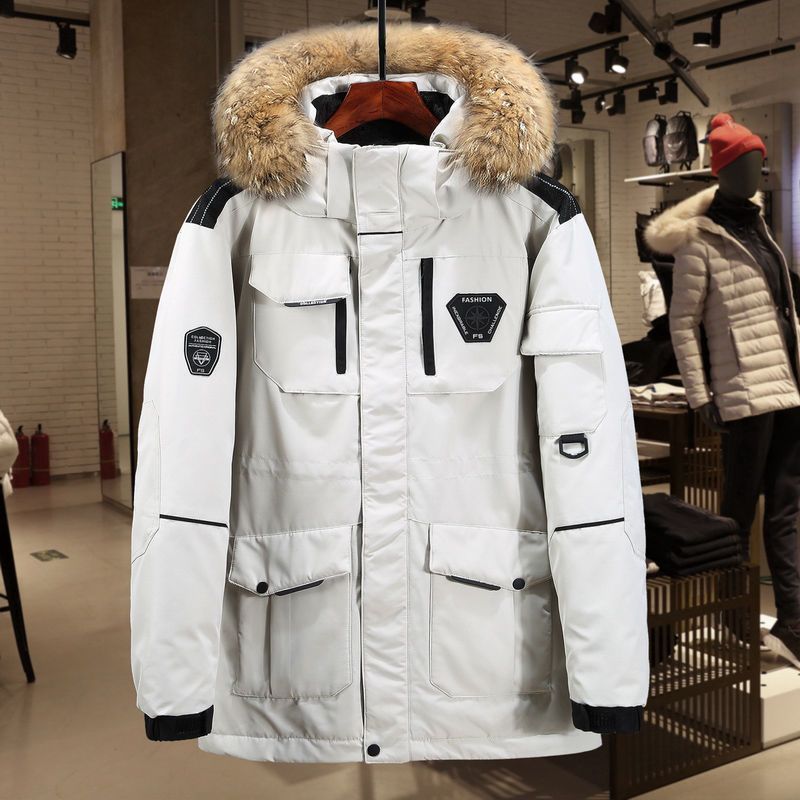 雅鹿新款羽绒服男冬季2024新款加厚宽松保暖潮流工装青年外套气质