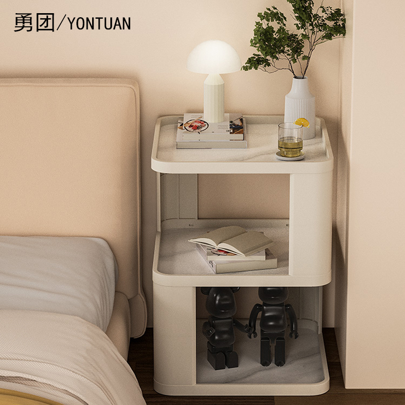 家用卧室床头柜出租屋简约床边茶几柜免安装落地客厅小型收纳柜子