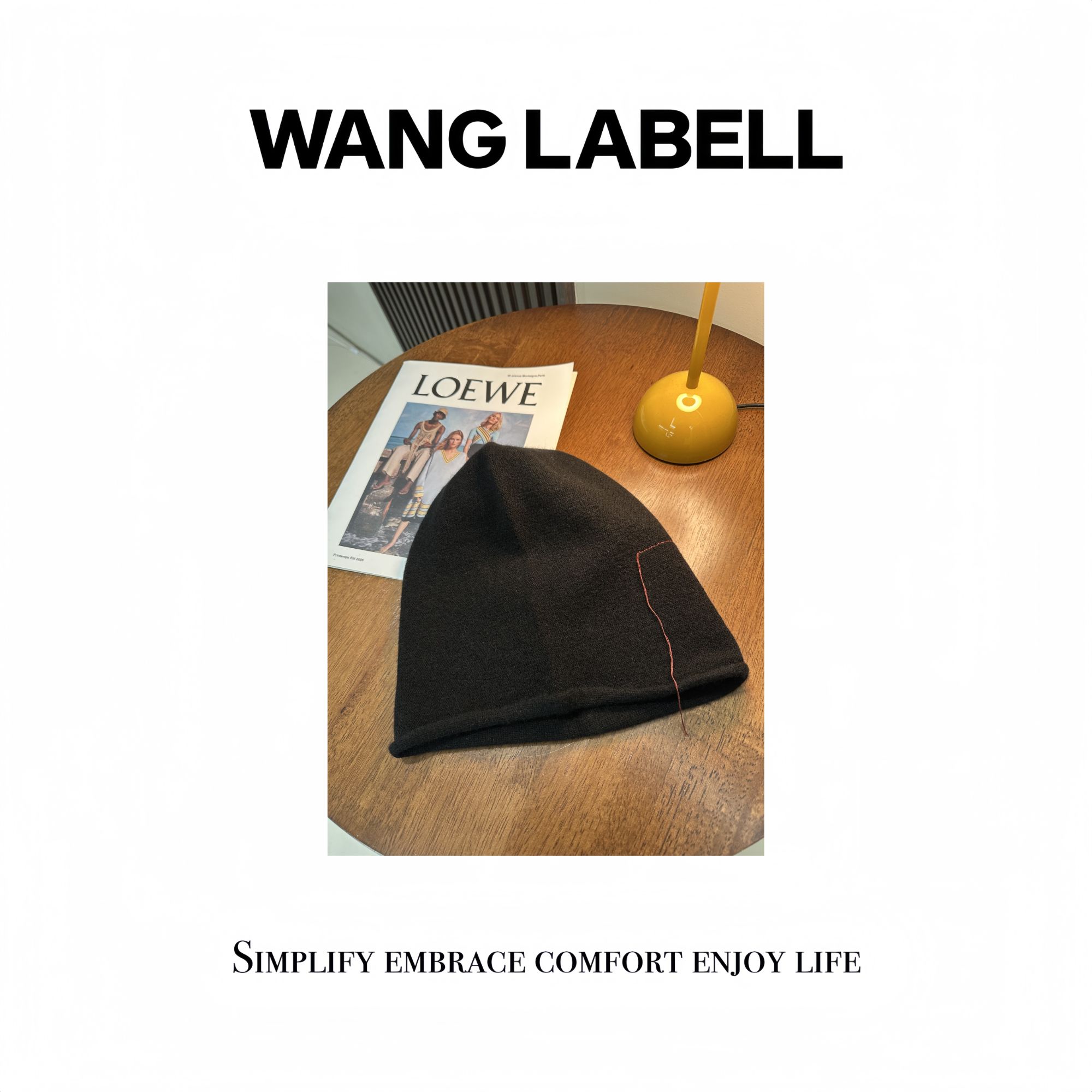  【王斌家】 |   “红线” 羊毛帽  百搭黑色针织秋冬韩版防风冷帽