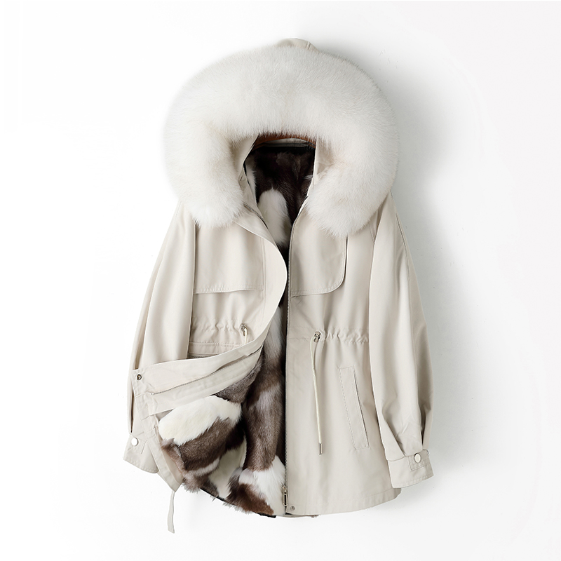 9298【万人迷狐狸毛】海宁派克服狐狸毛内胆可拆卸冬季百搭狐狸毛领