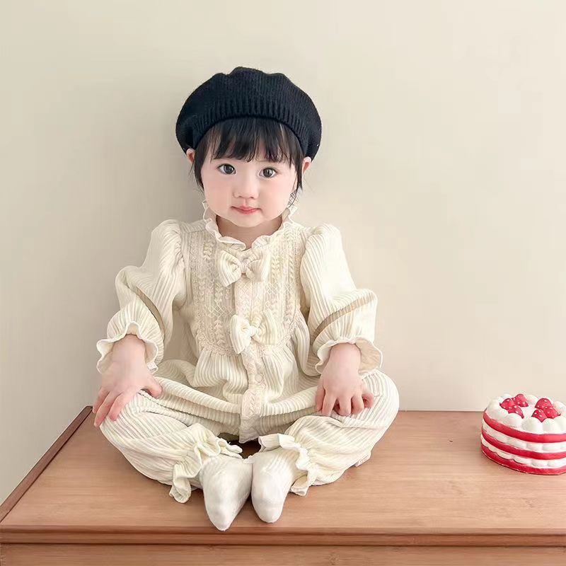 婴儿连体衣春秋装纯棉长袖衣服秋季春季可爱新生儿哈衣公主爬服