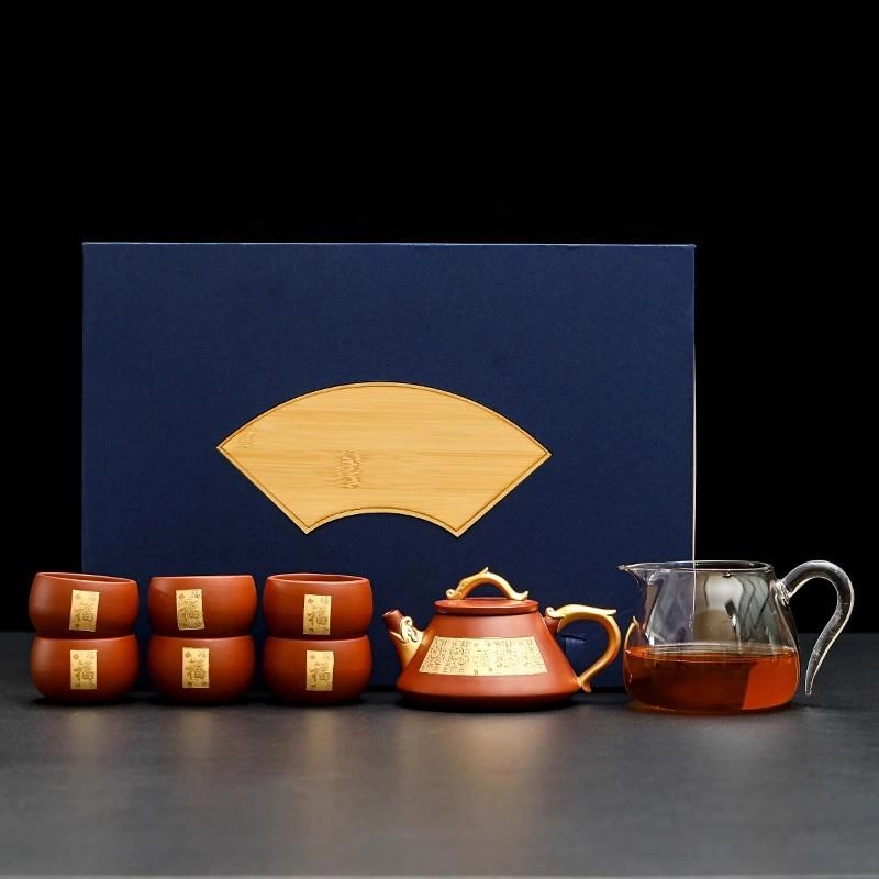 TOUCH MISS紫砂茶具套装功夫茶具陶瓷家用鎏银描金办公会客送礼物