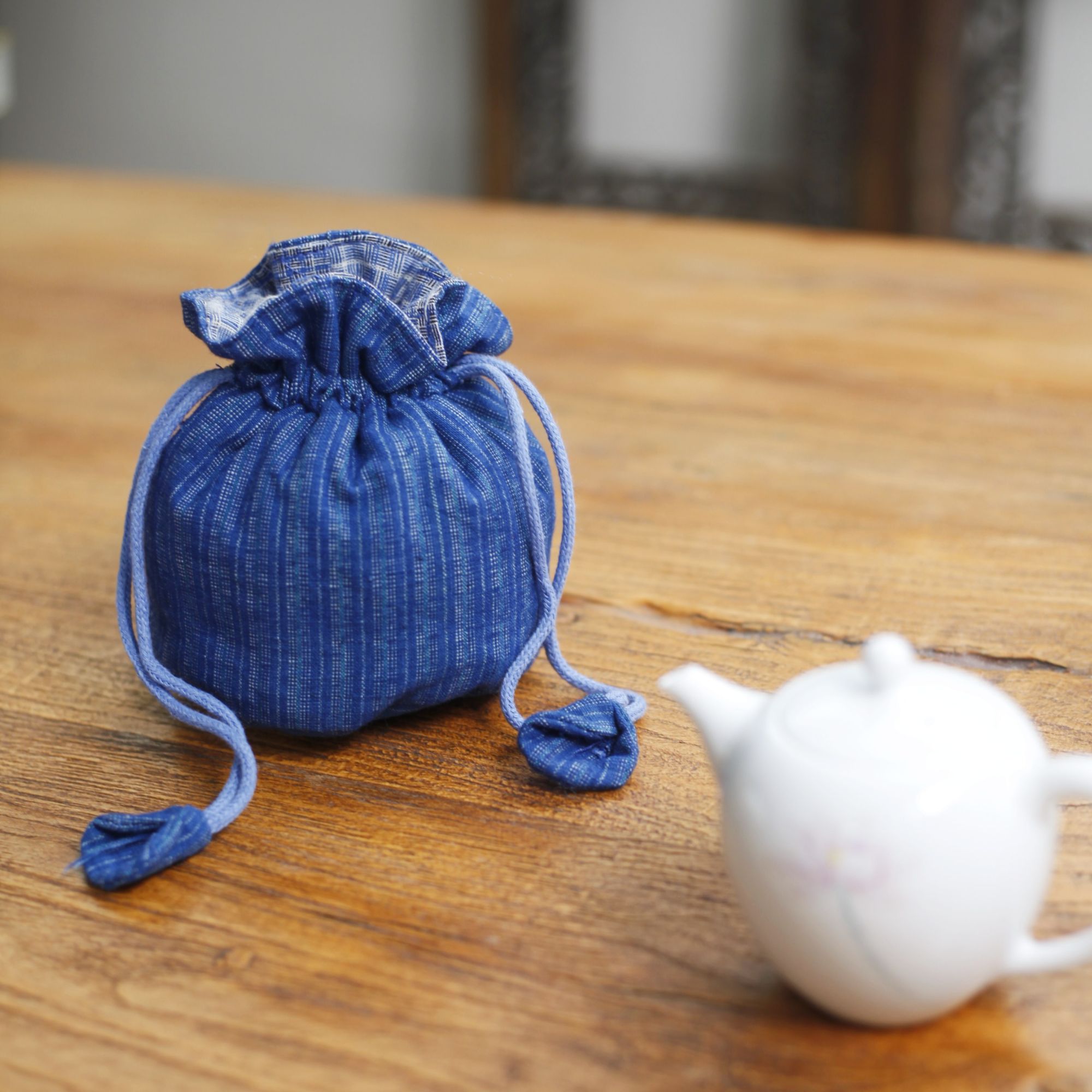 虫鸣生活  手织土布  小茶包 建盏 公道杯 文玩手串收纳 抽绳