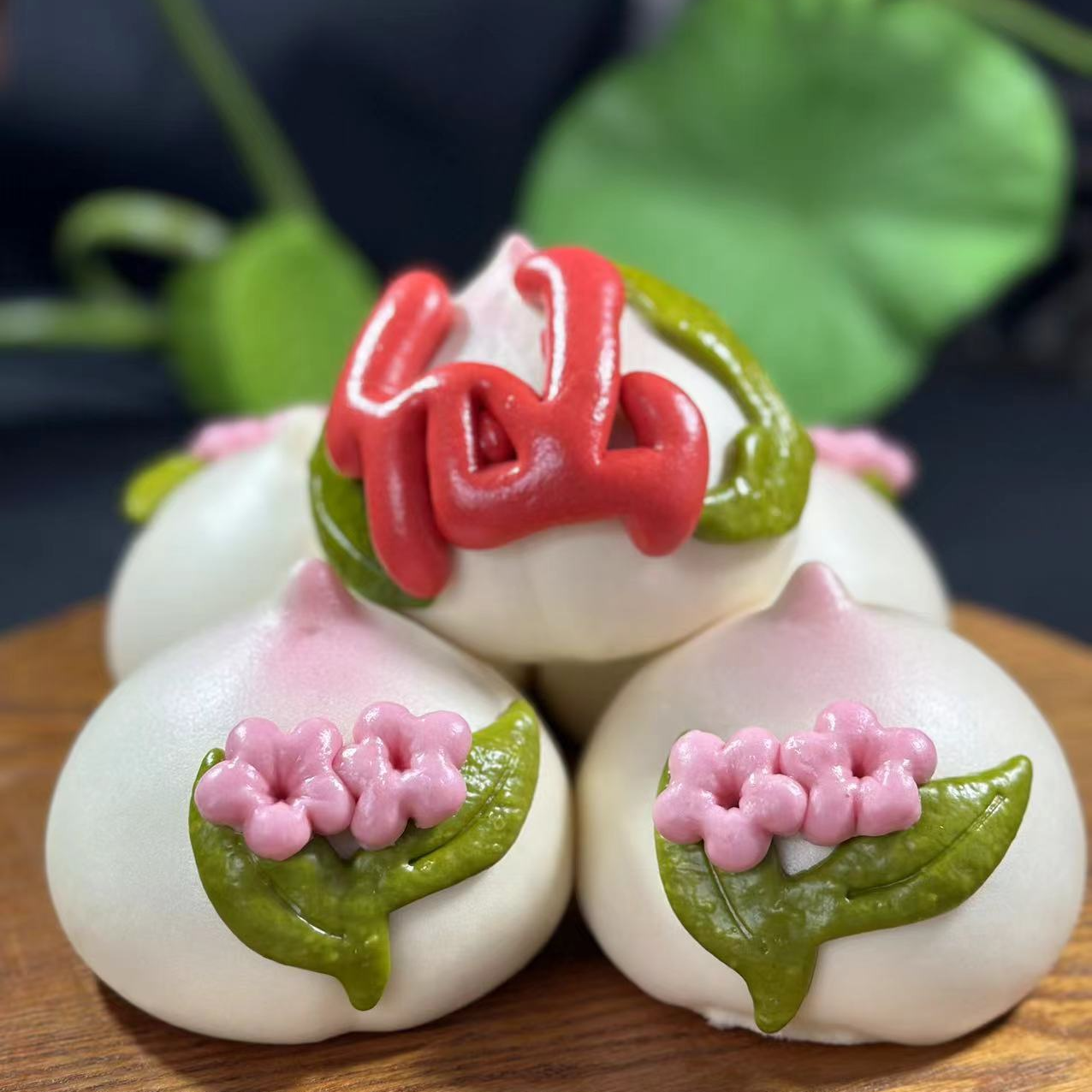 12.五桃上供胶东花饽饽款仙桃新鲜手工花样传统（可换字）