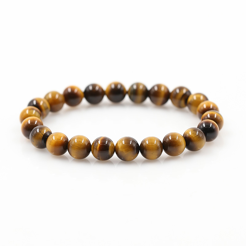 黄虎眼石单圈木变石手串手链天然原矿百搭时尚简约素圈复古情侣
