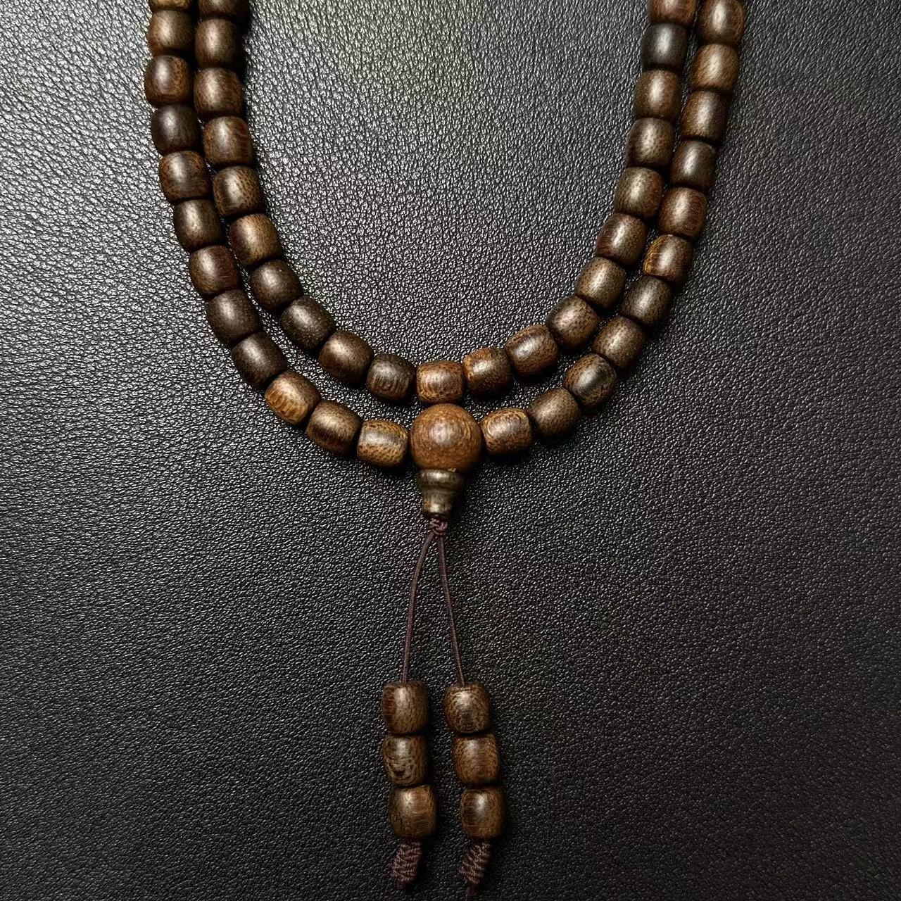 【极】Z031沉香莺歌绿奇楠沉水料树心油0.6多圈桶珠手串