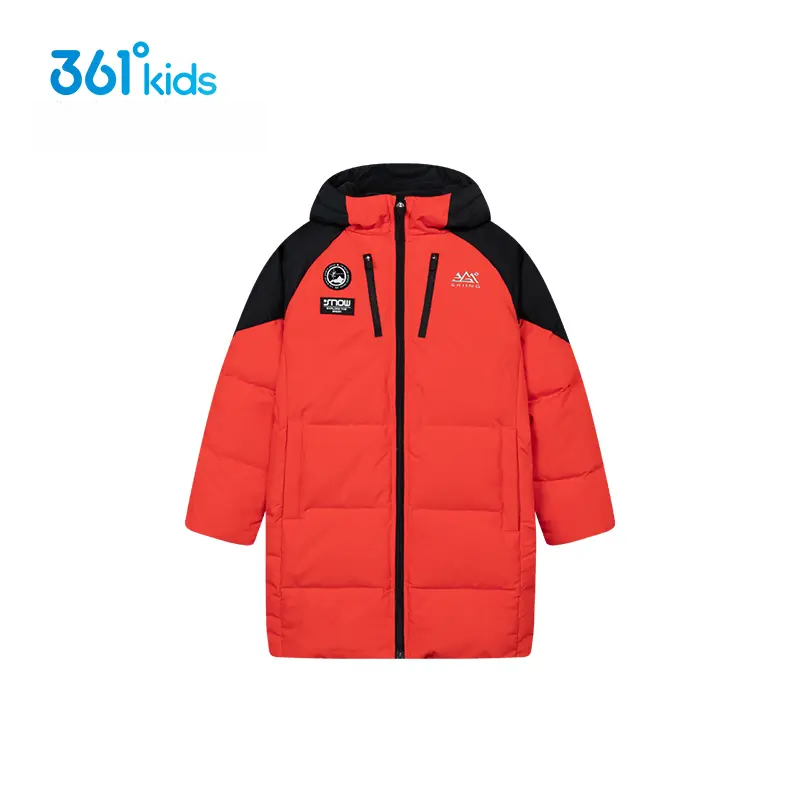 【时装周同款】361°童装男童中长羽绒服2024冬季中大童新款羽绒服