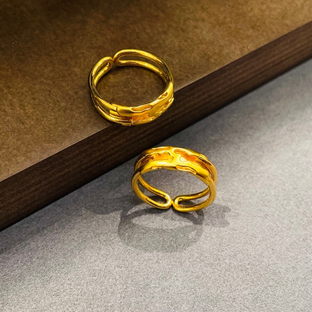 【周佳佳】足金999 6G工艺熔岩黄金固口戒指