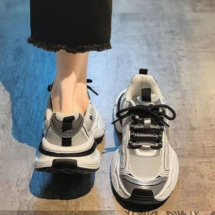 秋冬季休闲冬日多巴胺老爹鞋透气舒适增高潮流厚底休闲鞋女