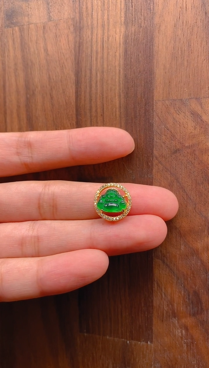 【闪购商品】翡翠吊坠(不含链)银S925镶嵌佛公