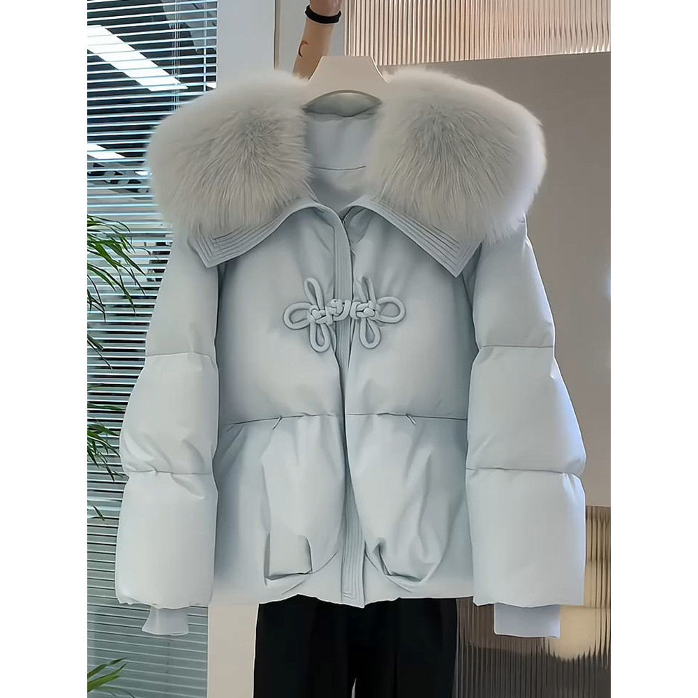 羽绒服2023棉服冬季新款新中式国风女高级名媛复古盘扣小个子棉衣