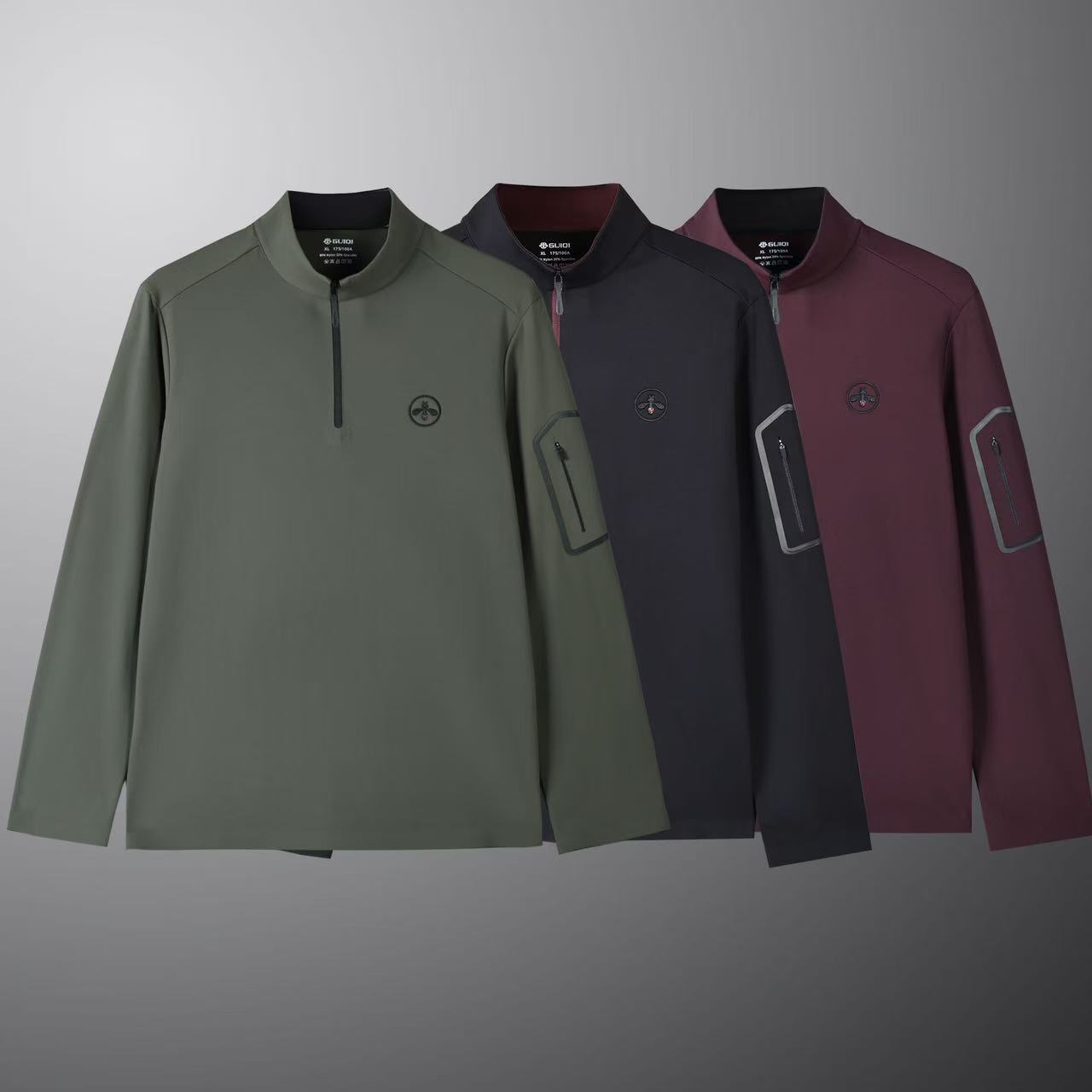 男士秋冬户外T恤立领加绒时尚卫衣9901