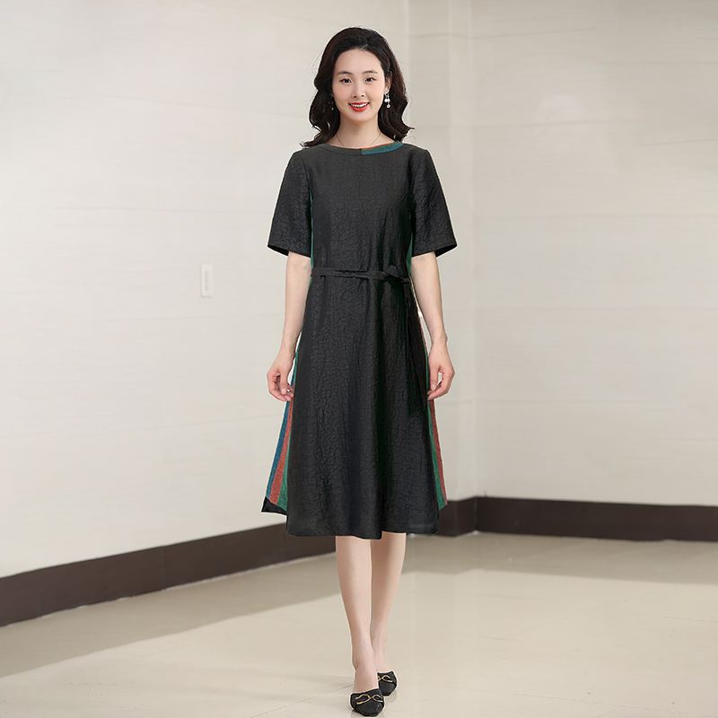 D25L1121香云纱真丝连衣裙新款女气质显瘦复古高端桑蚕丝中国风