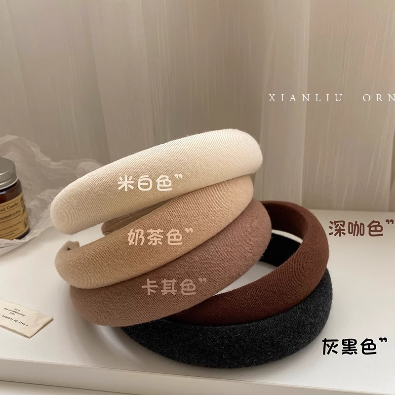 温柔色系发箍~布料超舒服的海绵增高头箍ins韩国棕色发饰洗脸发箍