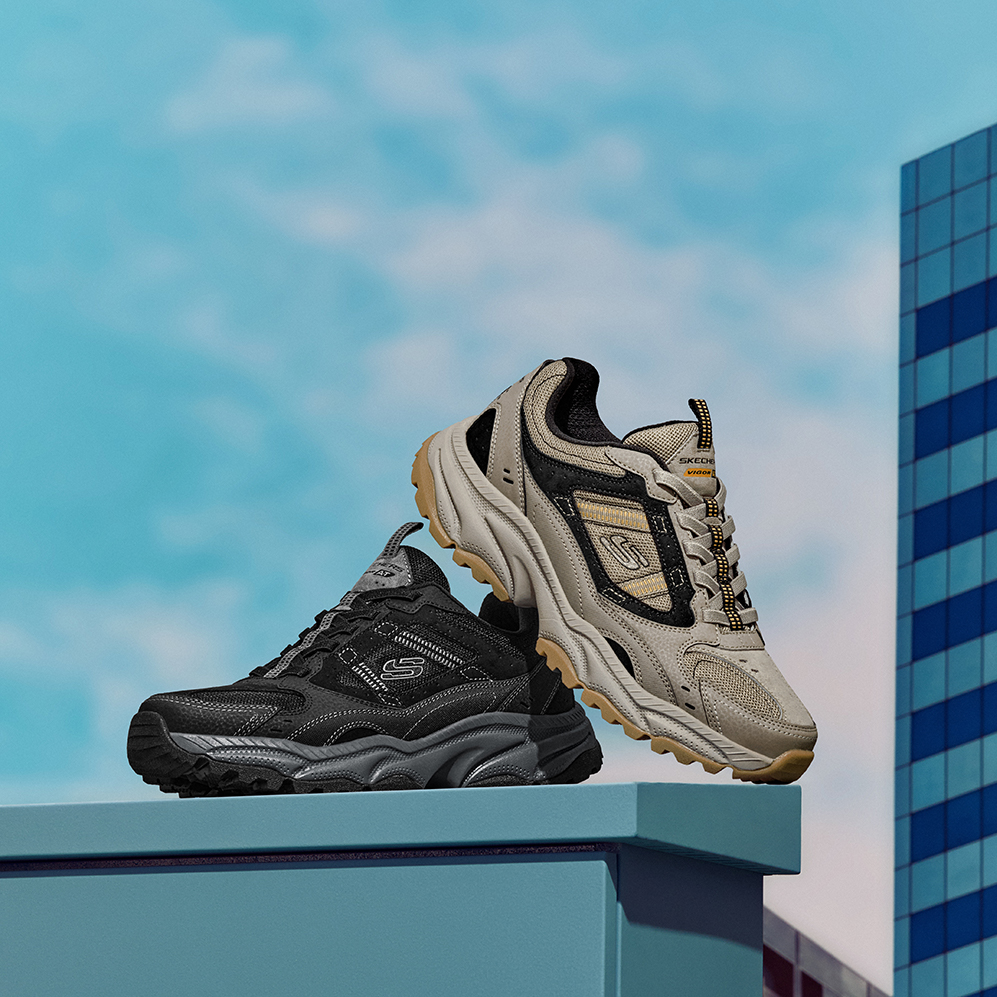 斯凯奇官方男鞋复古户外鞋登山鞋运动鞋舒适透气轻便休闲鞋237740