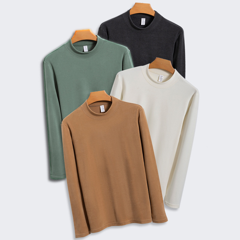 【海天一色】高端德绒保暖男装半高领打底衫