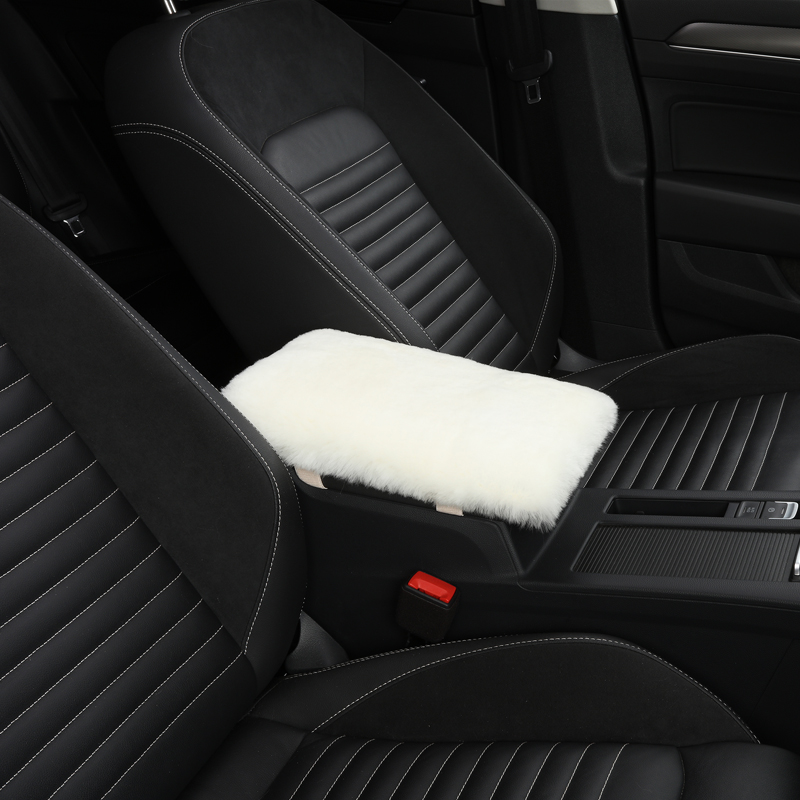 冬季纯羊毛绒汽车扶手箱垫通用保暖新款储物箱垫子饰中央储物箱垫