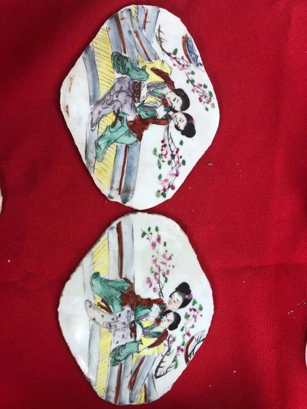 人物字牌画，一对漂亮