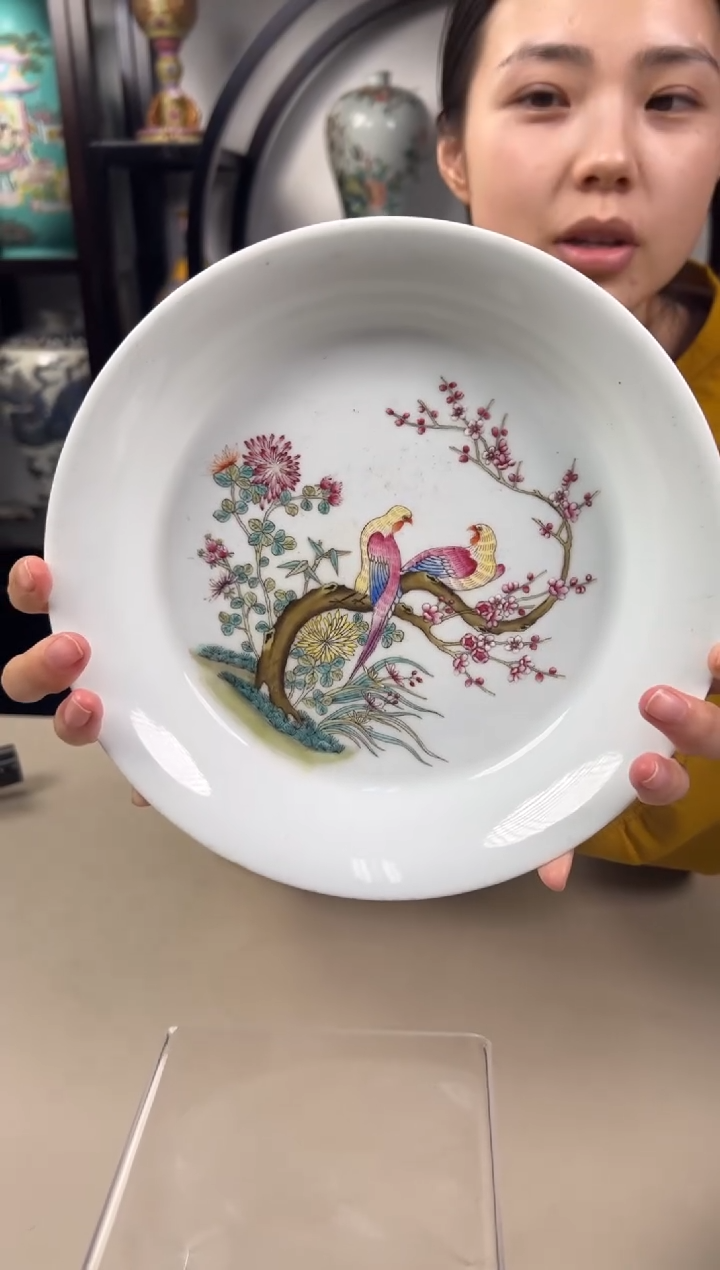 【闪购商品】陶瓷壶粉彩喜上眉梢赏盘