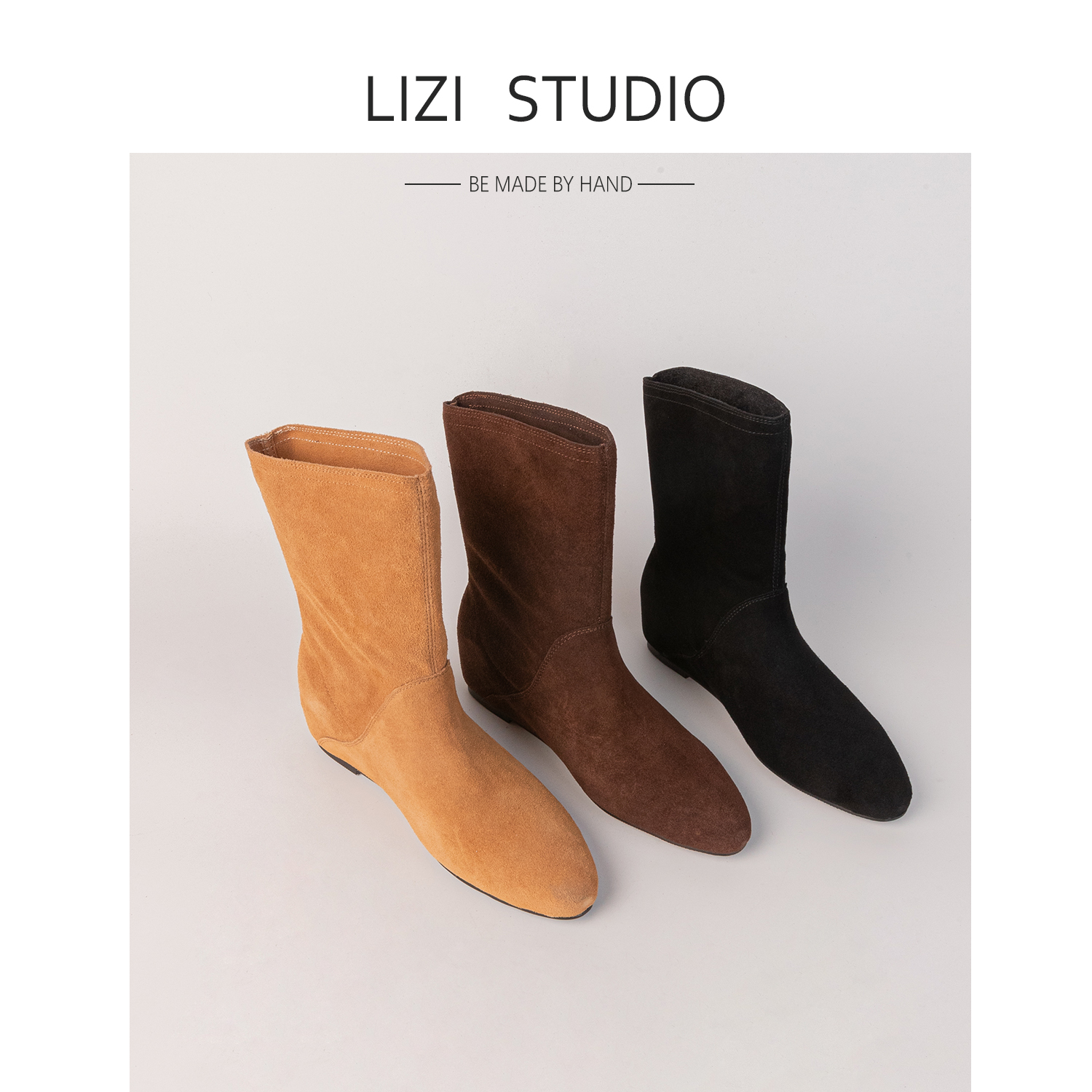 【栗子】4CM磨砂绒面百搭内增高时尚短靴 | 时尘