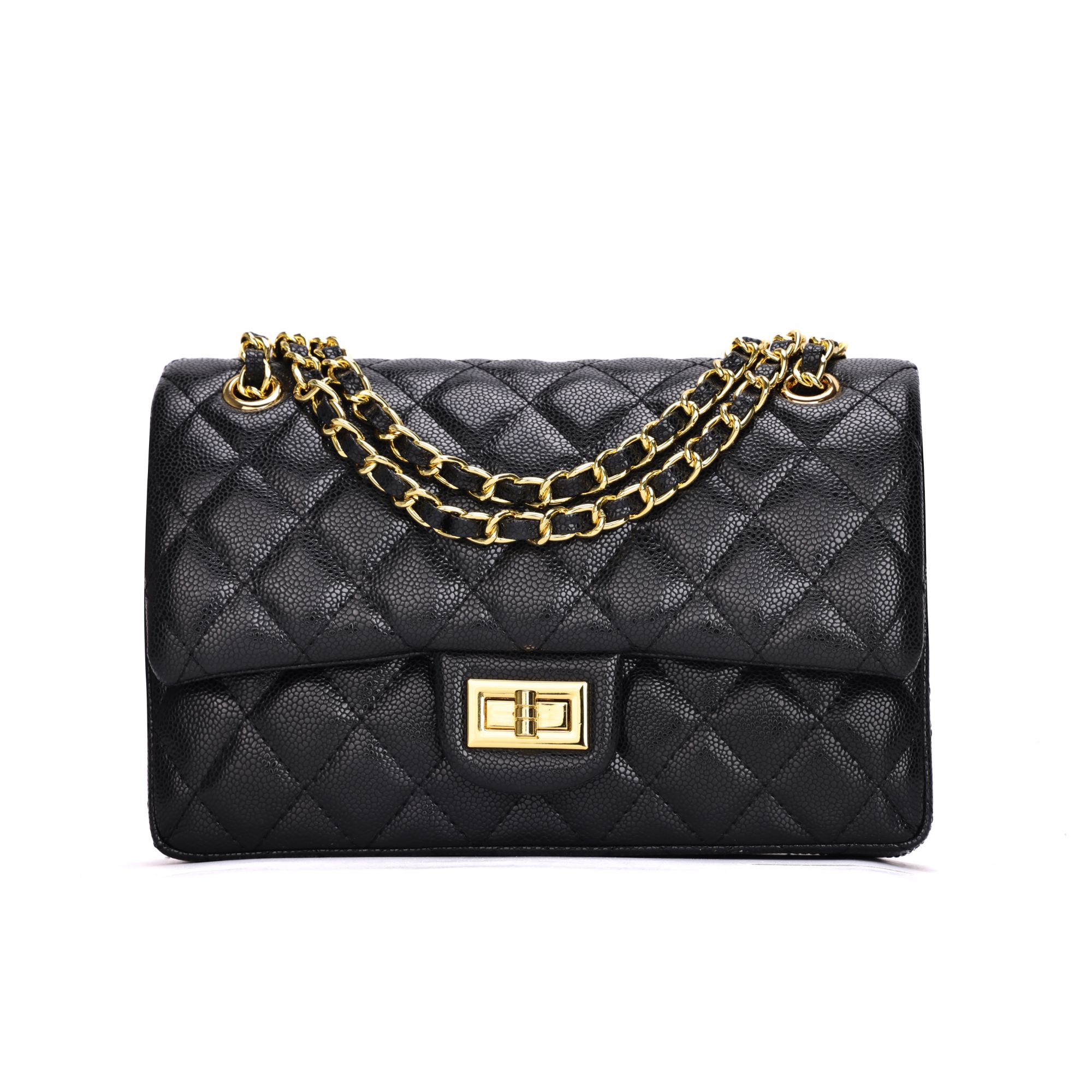 全新未使用2025新款小香风菱格方扣链条单肩斜跨包高级感女包D05