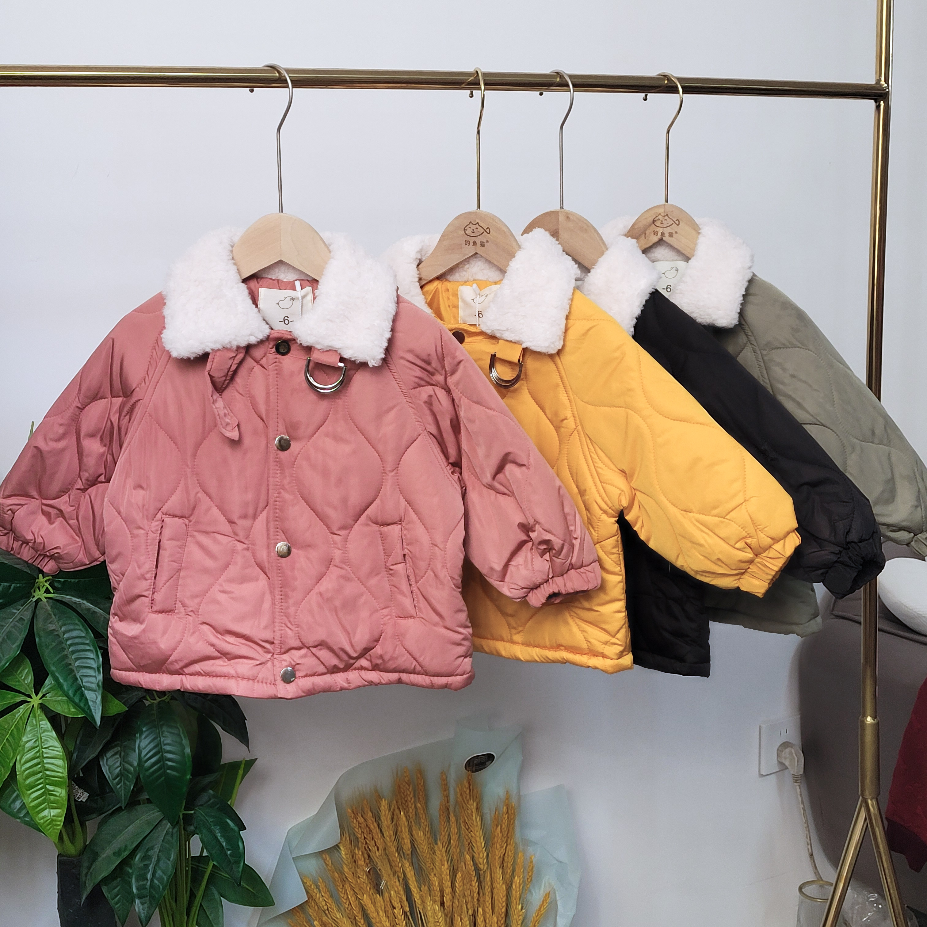 3810女童冬季外套宝宝洋气冬装加厚棉袄儿童夹克上衣