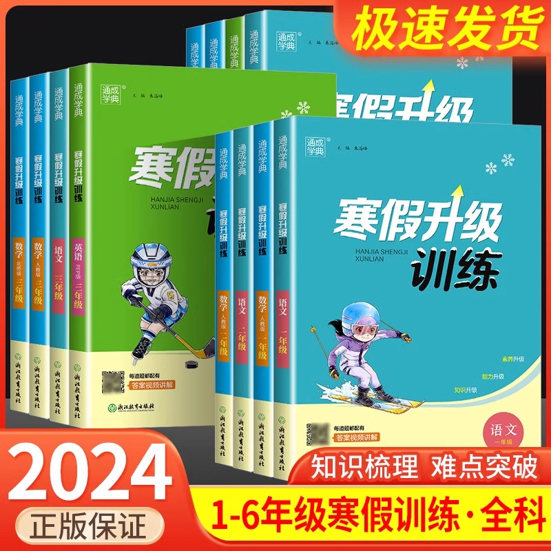 2024寒假升级训练小学一二三四五六年级语文数学英语版本任选